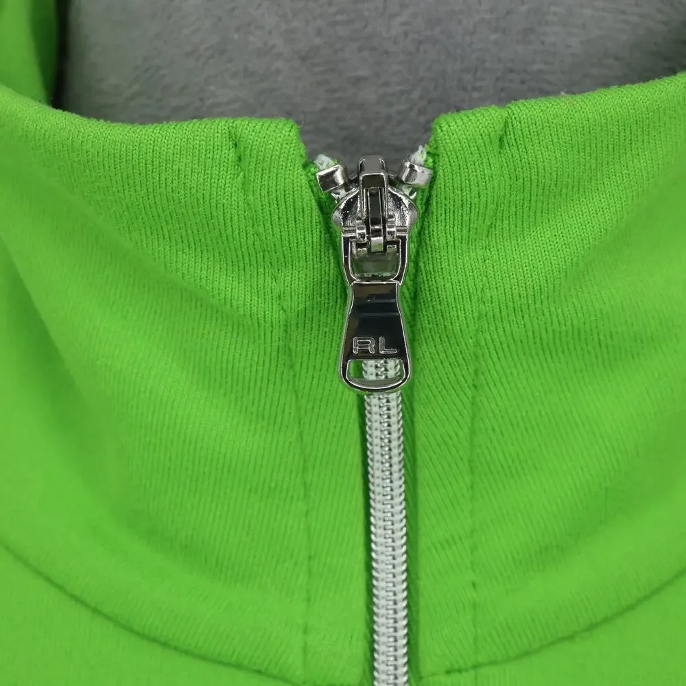 Polo Golf Ralph Lauren Top Womens Large Green Quarter Zip Mock Neck Small Pony - Picture 10 of 13